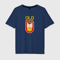 Футболка оверсайз мужская Old School emblem, цвет: тёмно-синий