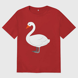 Мужская футболка оверсайз Бeлый лебедь