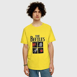 Футболка оверсайз мужская The Beatles - Жуки, цвет: желтый — фото 2