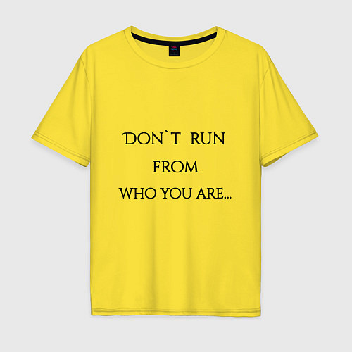 Мужская футболка оверсайз Не беги от себя / Желтый – фото 1