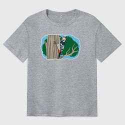 Футболка оверсайз мужская Дятел, цвет: меланж