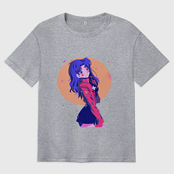 Футболка оверсайз мужская Misato Katsuragi Evangelion, цвет: меланж