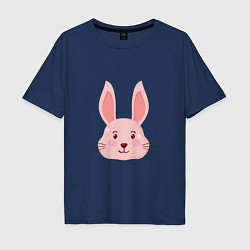 Футболка оверсайз мужская Pink - Rabbit, цвет: тёмно-синий