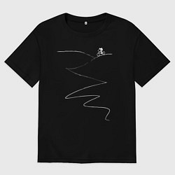 Мужская футболка оверсайз Велосипед в горах