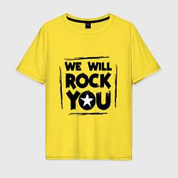 Футболка оверсайз мужская We rock you, цвет: желтый