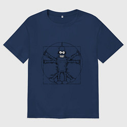 Футболка оверсайз мужская Vitruvian Bender, цвет: тёмно-синий