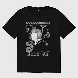 Мужская футболка оверсайз Макима - Chainsaw man - Демон контроля