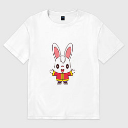 Футболка оверсайз мужская Hello Rabbit, цвет: белый