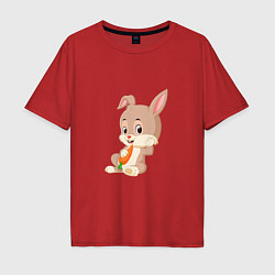 Мужская футболка оверсайз Кролик с морковочкой