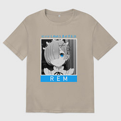 Футболка оверсайз мужская Рем - Re: Zero - С нуля, цвет: миндальный