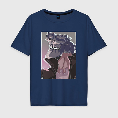 Мужская футболка оверсайз Juuzou Inui art / Тёмно-синий – фото 1