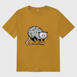 Мужская футболка оверсайз Удивлённый опоссум