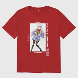 Футболка оверсайз мужская Юна с маракасами - Юна из гостиницы Юраги, цвет: красный