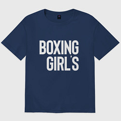 Футболка оверсайз мужская Boxing girls, цвет: тёмно-синий