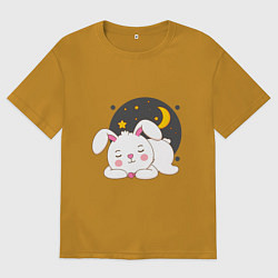 Мужская футболка оверсайз Спящий Зайка