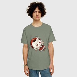 Футболка оверсайз мужская Грустная Кли, цвет: авокадо — фото 2