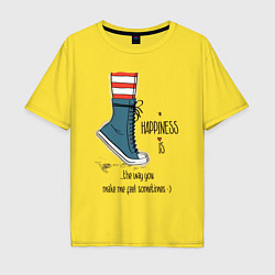 Мужская футболка оверсайз Счастье - это чувства