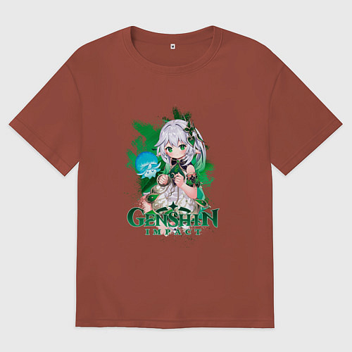 Мужская футболка оверсайз Нахида Малая властительница Кусанали / Кирпичный – фото 1