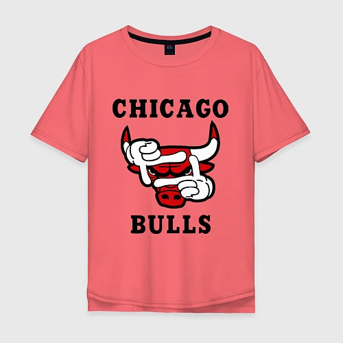 Мужская футболка оверсайз Chicago Bulls SWAG / Коралловый – фото 1