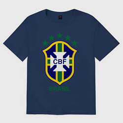 Футболка оверсайз мужская Brasil CBF, цвет: тёмно-синий