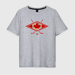 Мужская футболка оверсайз Флаг Канады хоккей
