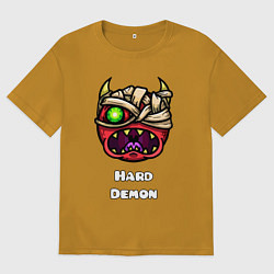 Мужская футболка оверсайз Geometry Dash hard demon