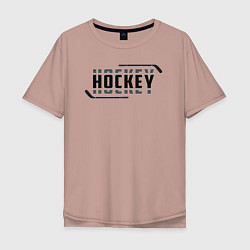 Мужская футболка оверсайз Hockey лого