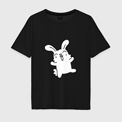 Футболка оверсайз мужская Happy Bunny, цвет: черный