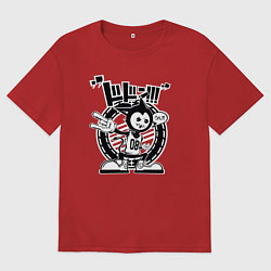 Мужская футболка оверсайз Кот-вратарь в сникерсах