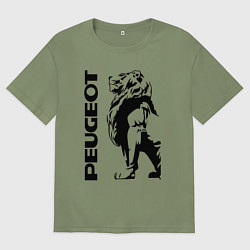 Мужская футболка оверсайз Peugeot лев