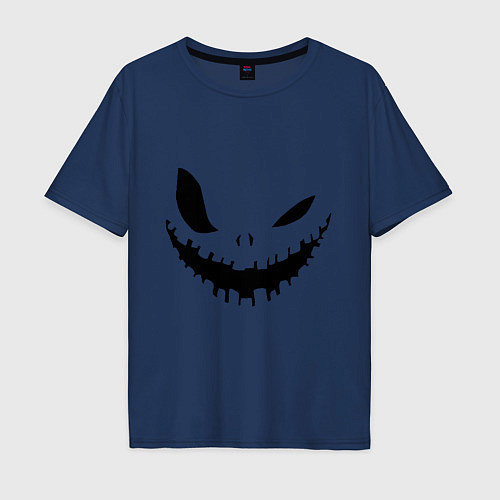 Мужская футболка оверсайз Scarecrow face / Тёмно-синий – фото 1