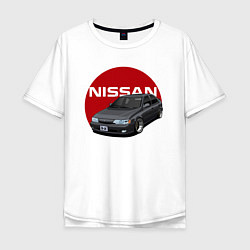 Футболка оверсайз мужская Nissan B-14, цвет: белый