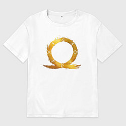 Футболка оверсайз мужская Golden logo GoW Ragnarok, цвет: белый
