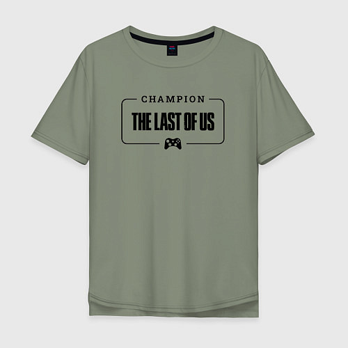 Мужская футболка оверсайз The Last Of Us gaming champion: рамка с лого и джо / Авокадо – фото 1