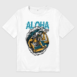 Футболка оверсайз мужская Зевс серфингист, цвет: белый