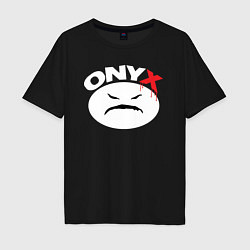 Футболка оверсайз мужская Onyx logo white, цвет: черный