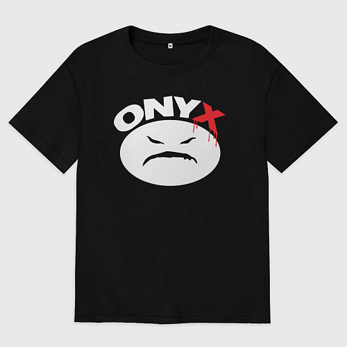 Мужская футболка оверсайз Onyx logo white / Черный – фото 1