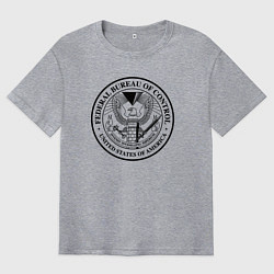 Футболка оверсайз мужская Федеральное Бюро Контроля, цвет: меланж