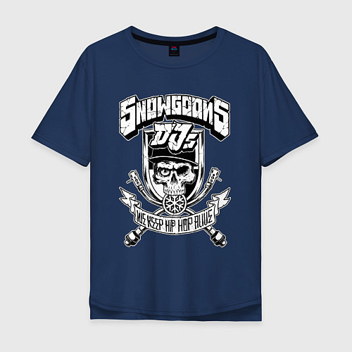 Мужская футболка оверсайз Snowgoons Djs / Тёмно-синий – фото 1