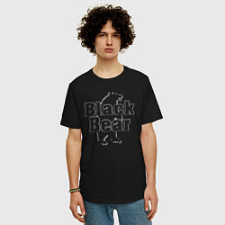Футболка оверсайз мужская Черный медведь, цвет: черный — фото 2