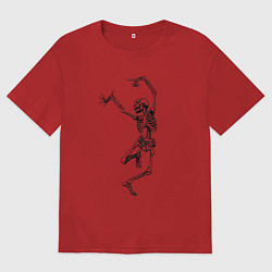 Мужская футболка оверсайз Скелет и балет