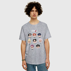 Футболка оверсайз мужская Stray Kids Chibi, цвет: меланж — фото 2
