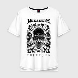 Футболка оверсайз мужская Megadeth Thirteen, цвет: белый