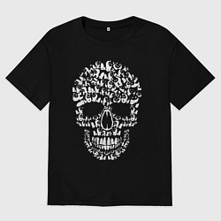 Футболка оверсайз мужская Череп из медведей, цвет: черный