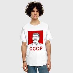 Футболка оверсайз мужская Сталин-СССР, цвет: белый — фото 2