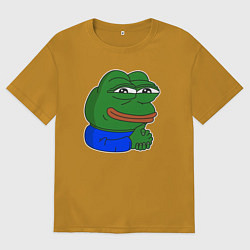 Мужская футболка оверсайз Лягушонок Пепе хитрый