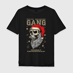 Футболка оверсайз мужская We are bearded gang - Merry Christmas!, цвет: черный
