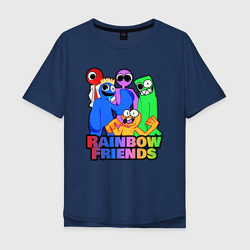 Мужская футболка оверсайз Радужные друзья персонажи игры / Тёмно-синий – фото 1