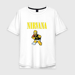 Мужская футболка оверсайз Гомер Nirvana