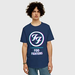 Футболка оверсайз мужская Foo Fighters glitch rock, цвет: тёмно-синий — фото 2